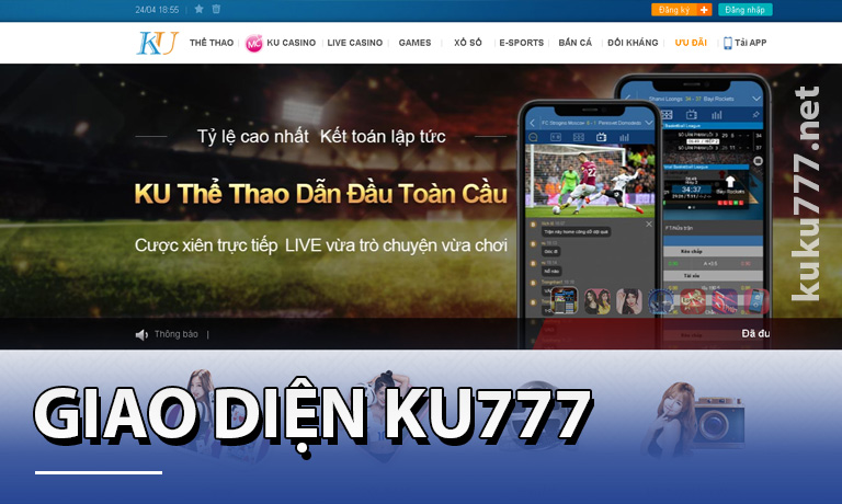 giao diện web ku777